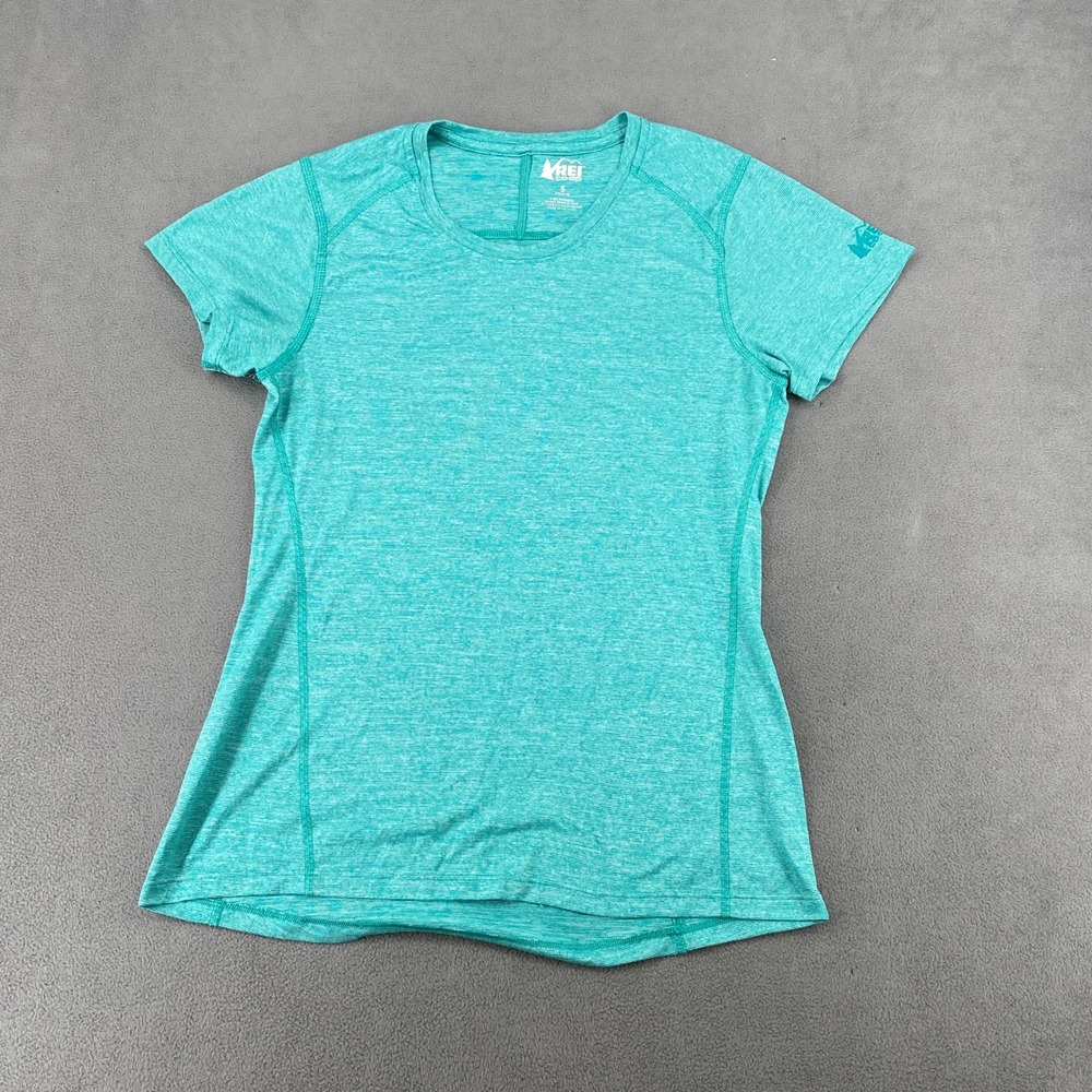 REI Co-op Womens Small Teal Heather Active Short Sleeve Hiking T-Shirt 7347